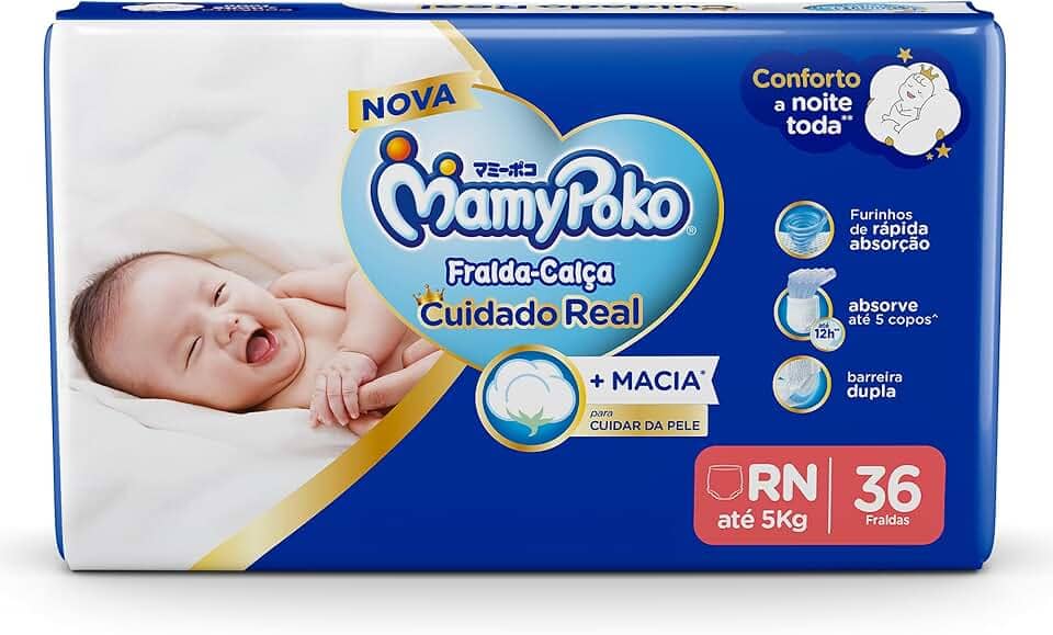 MamyPoko Fralda-Calça Recém-Nascido Jumbo 36 Unidades