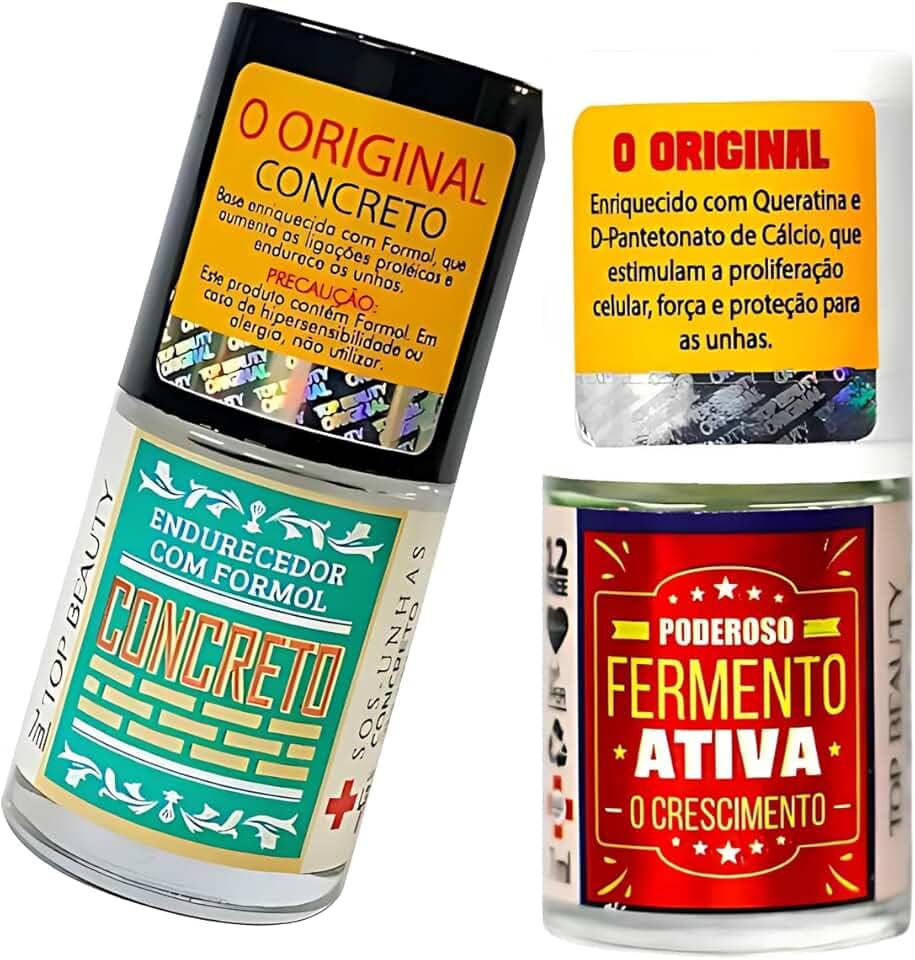 KIT BASE CONCRETO + BASE FERMENTO SOS unhas Top Beauty, Top Beauty