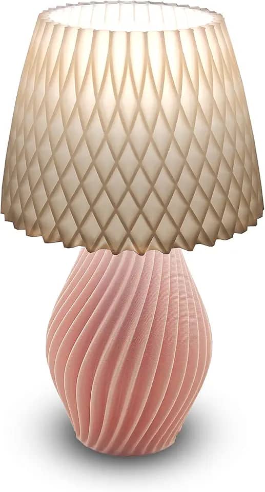 Abajur Luminária De Mesa Sala Quarto Moderno Com Lâmpada led BiVolt (Salmão)