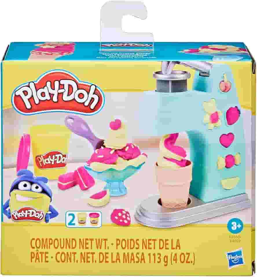 Play-Doh Massinha de Modelar Infantil, Mini Sorveteria Divertida, conjunto de massinha com acessórios e 2 potes de massinha colorida, para crianças a partir de 3 anos