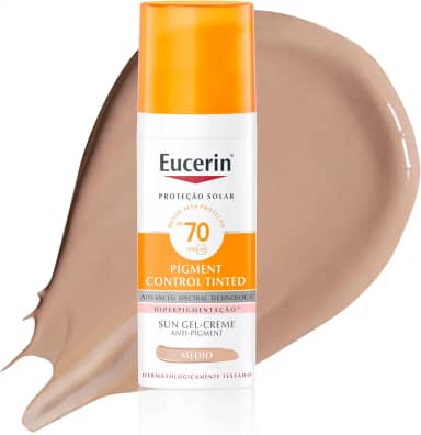 EUCERIN Protetor Solar Facial Antimanchas Com Cor FPS70 50ml, Pigment Control, Proteção UVA, UVB e Luz Visível, Thiamidol