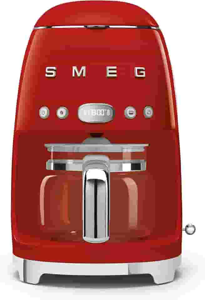 Smeg Máquina de café com filtro de gotejamento, vermelha, 10 xícaras