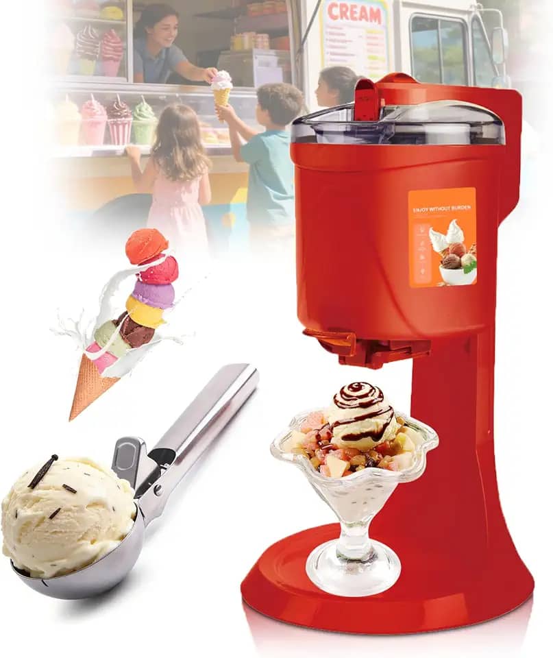 MáQuina De Sorvete De Mesa, MáQuina De Sorvete Cremoso Com Coletor De Bolas De Sorvete, RemovíVel E LaváVel Para Uso DoméStico, Iogurte Congelado