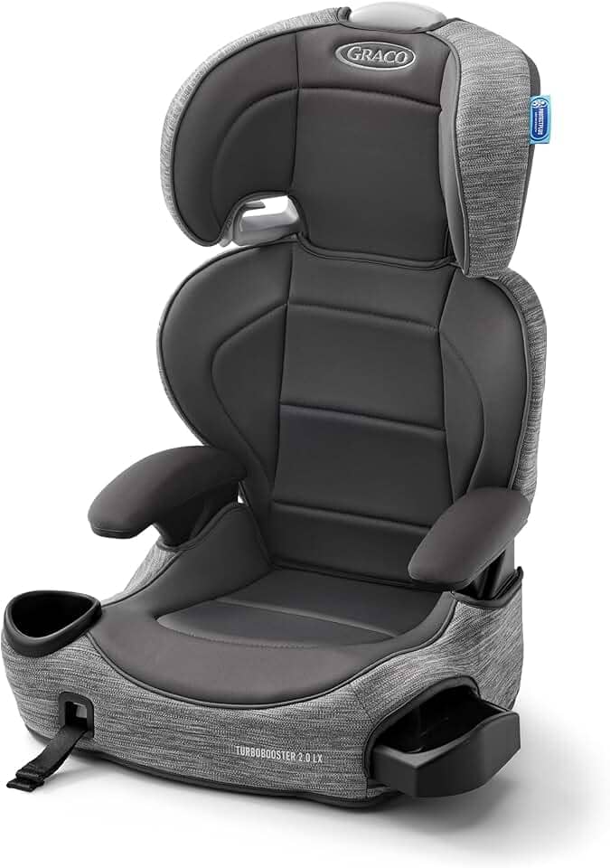 Graco Cadeira Infantil para Carro TurboBooster® 2.0 LX com Sistema LATCH, Gannon, Cinza Mescla