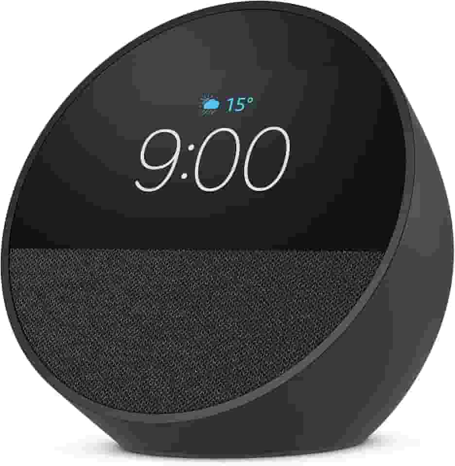 Echo Spot com Alexa (Geração mais recente) | Despertador inteligente com som vibrante | Cor Preta