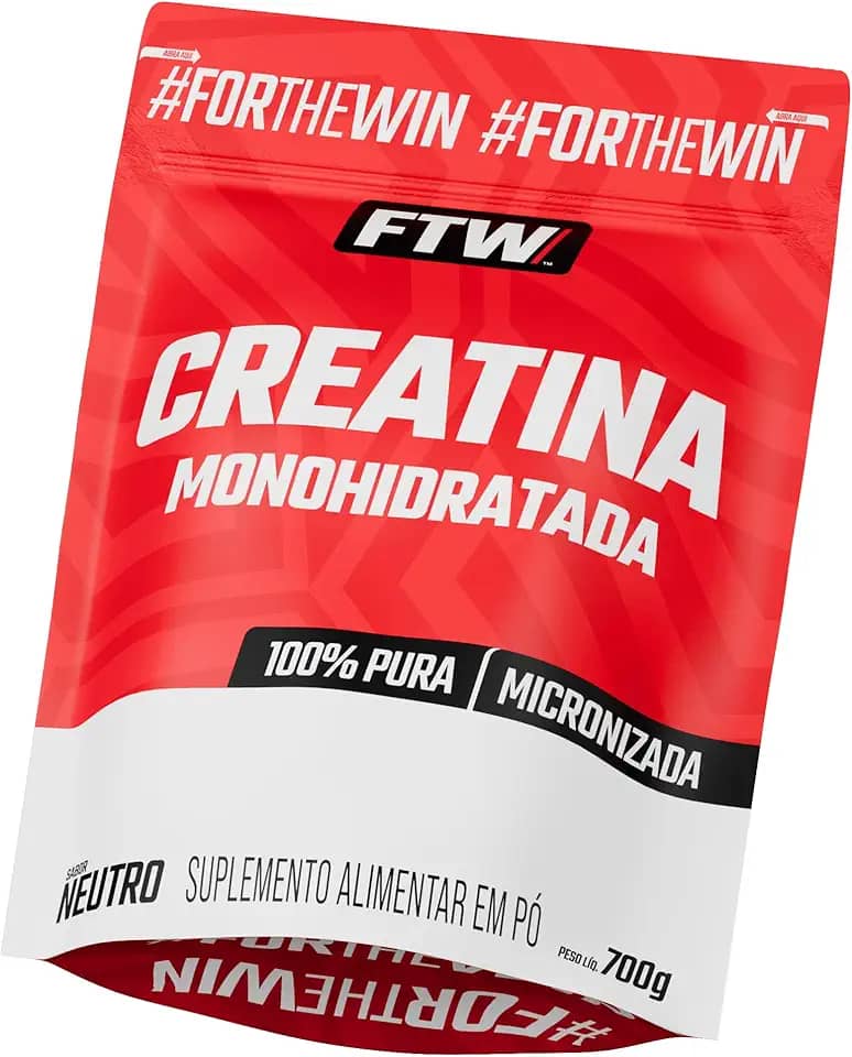 FTW Creatina Monohidratada 100% Pura - Explosão de Energia, Força e Resistência - Absorção Rápida para Ganho de Massa e Performance (700G)