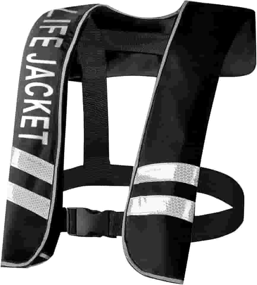 AIYUNDI Colete Salva-Vidas Inflável Automático para Adultos - Jaqueta de Segurança para Praticantes de Esportes Aquáticos - Preto