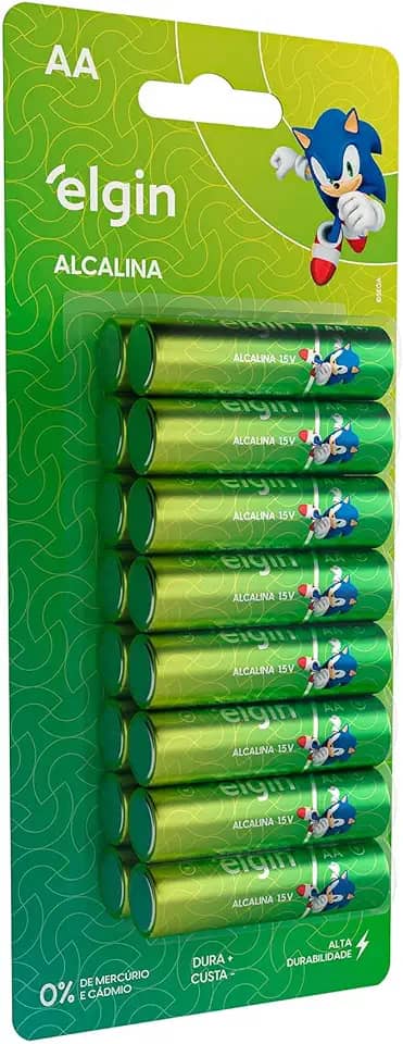 Pilha Alcalina AA com 16 unidades Elgin Comum