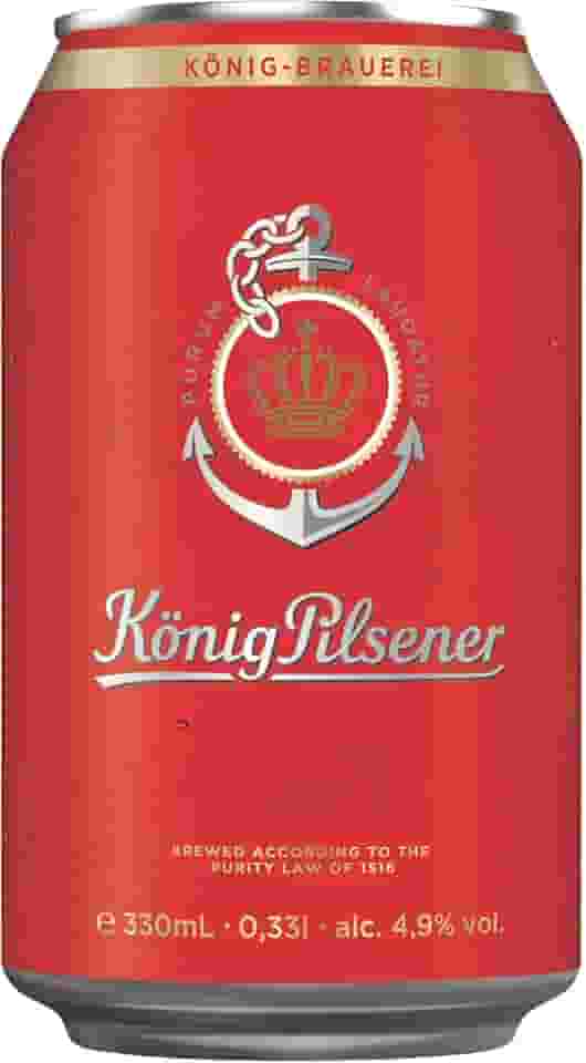 Cerveja alemã König Pilsener - Fardo com 24 latas de 330ml