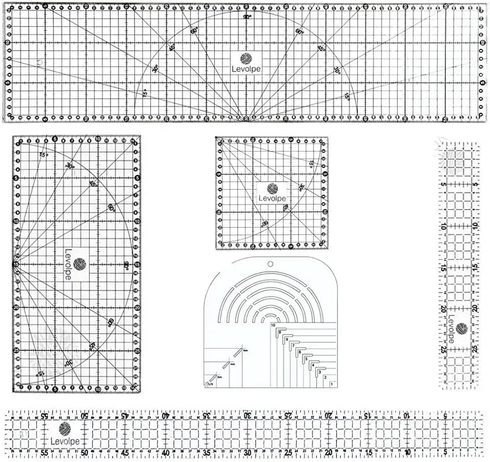 Kit 6 R�guas Costura 15x60 15x30 5x60 5x30 15x15 Caixa de Leite Acr�lico