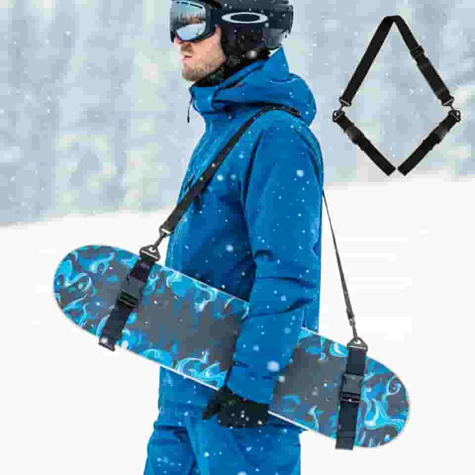 Mochila universal de ombro para skate, snowboard, skate, alça de ombro com comprimento de alça ajustável e alça acolchoada para homens e mulheres, serve para pranchas de 23 a 30 cm