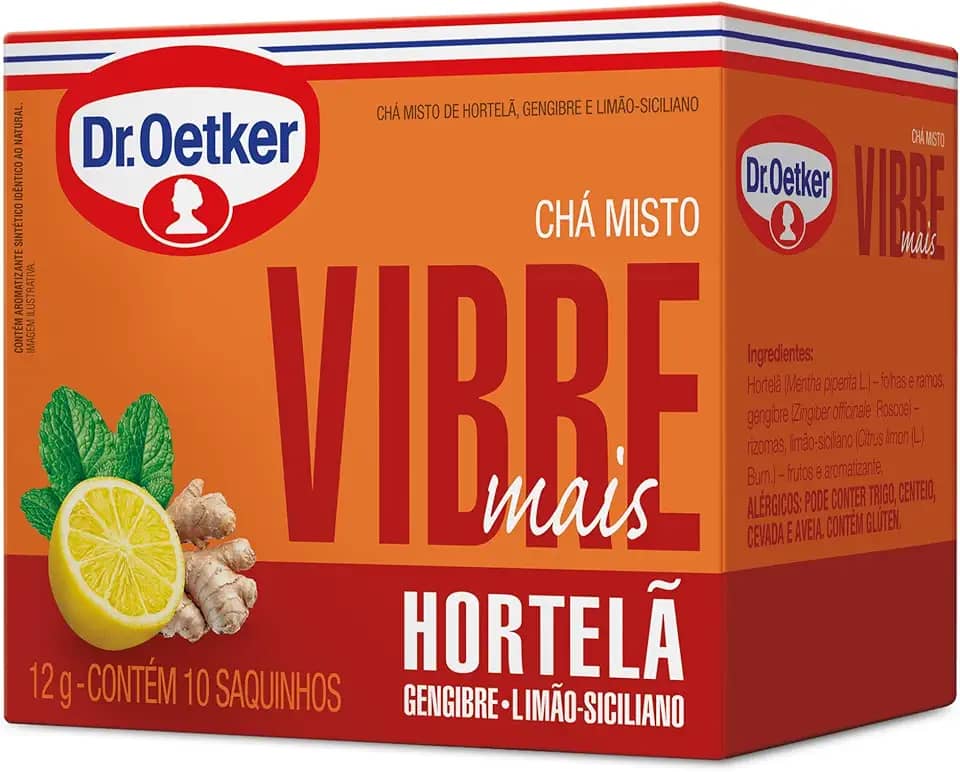 Chá Misto, Hortelâ, Gengibre e Limão 10 sachês