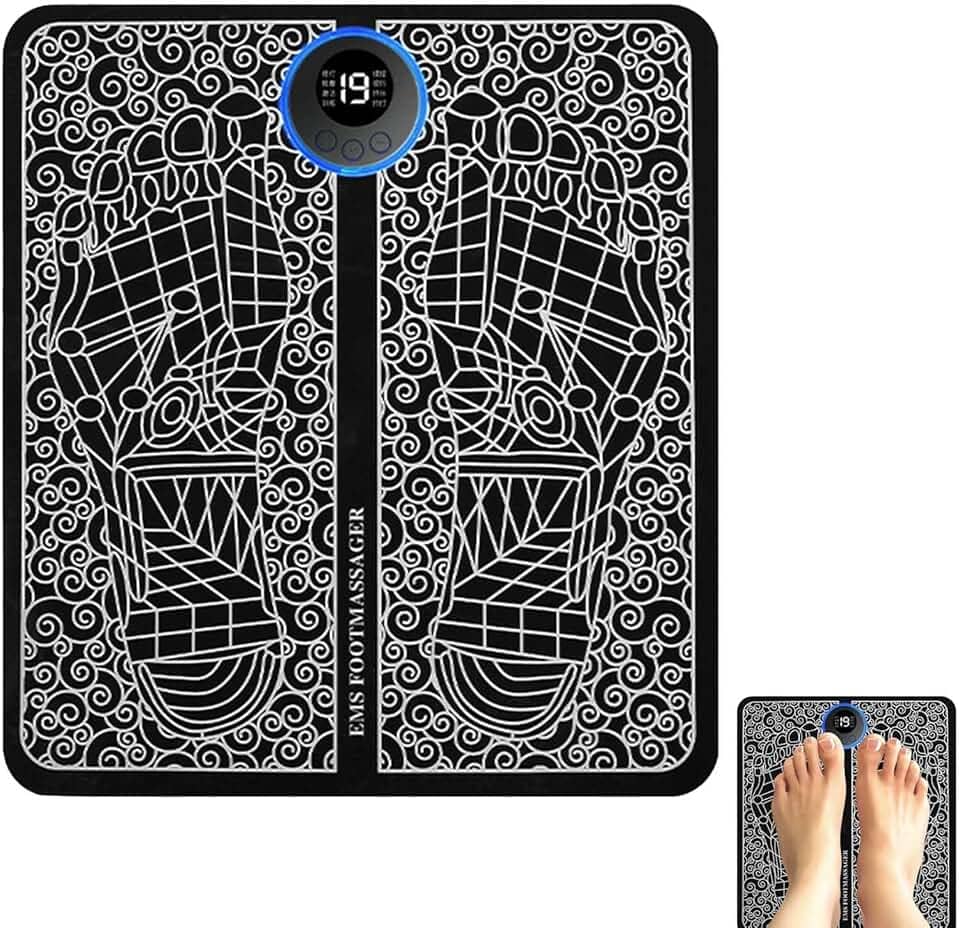 Tapete de almofada de massagem pés,EMS Pulsos Estimulador de Pé Elétrico Tapete | Almofada de massagem elétrica portátil para relaxar pés e pernas, almofada de spa massageadora para casa,