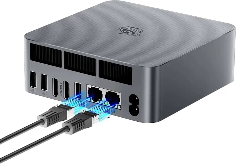 Beelink Mini PC EQR6 AI, AMD Ryzen 7 6800U (6nm, 8C/16T) até 4,7GHz, Mini computador 24GB LPDDR5 RAM 500GB M.2 PCIe 4.0 SSD, Micro PC 4K @60Hz Dual Display, PSU Copilot integrado WiFi6/BT5.2/1000Mbps