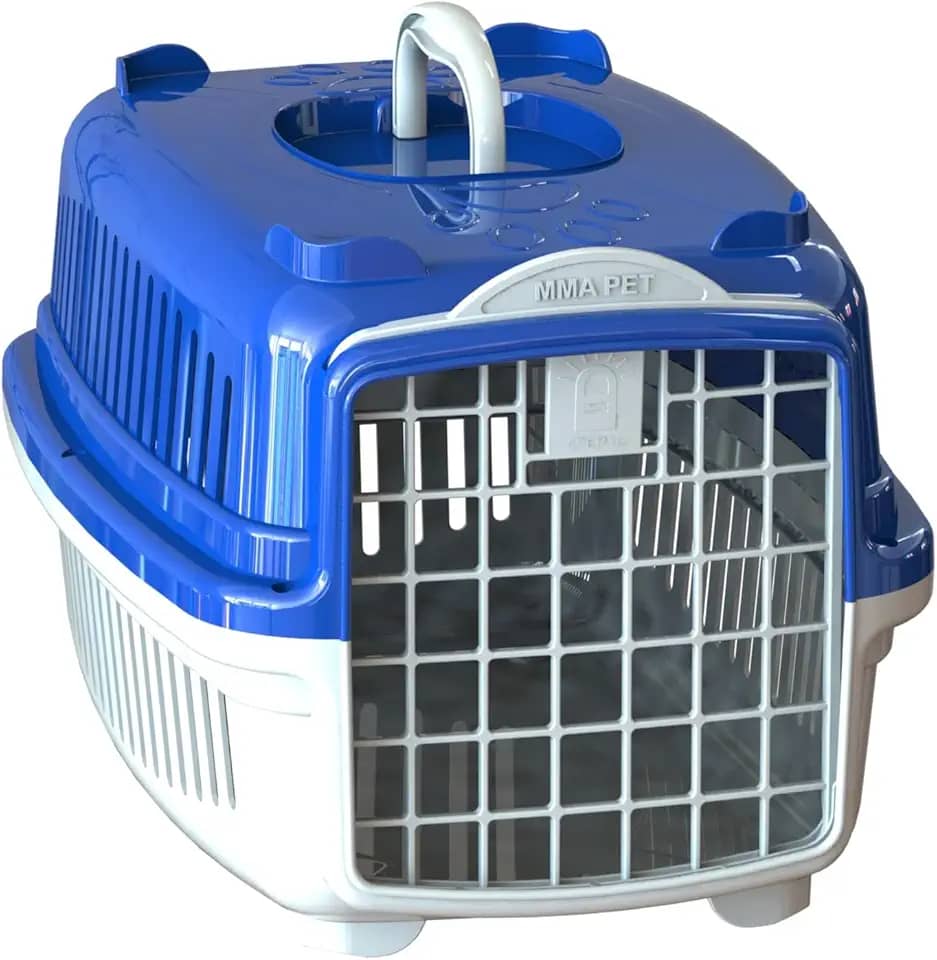 Caixa de Transporte Pet Gatos e Cães Pequeno Médio e Grandes (Azul, Nº3 até 16kg)