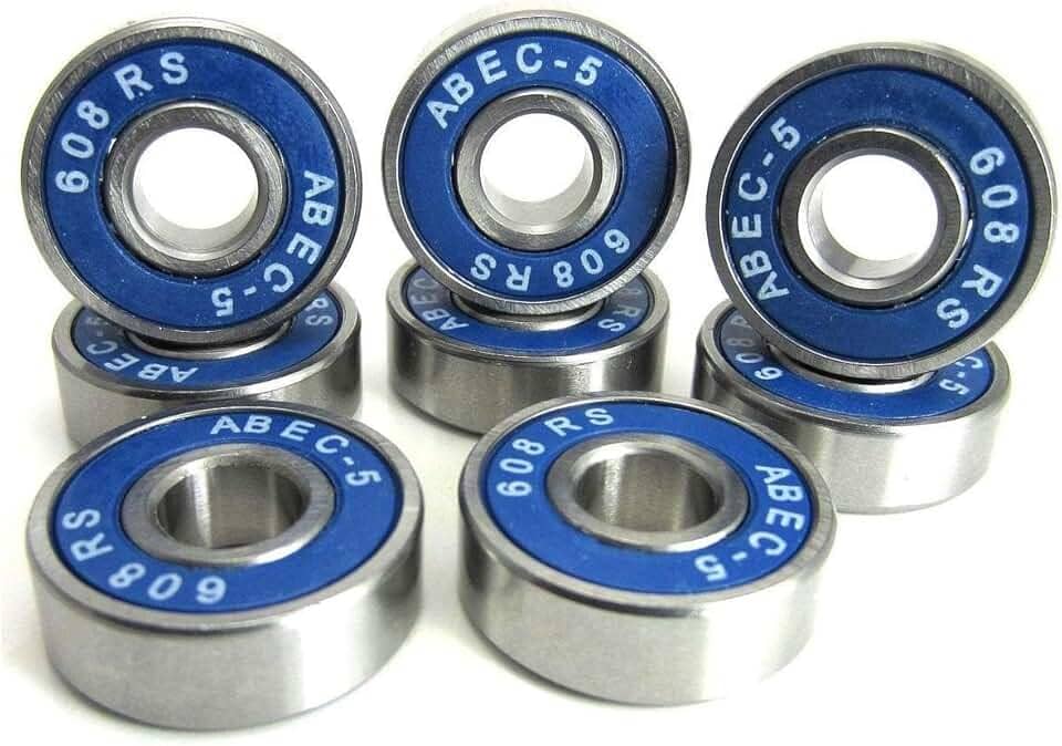 Rolamentos para skates, longboards, patins em linha, patins, spinners, dupla blindagem, rolamentos de esferas miniatura 8x22x7, 608, ABEC-9 (pacote com 8 azuis)