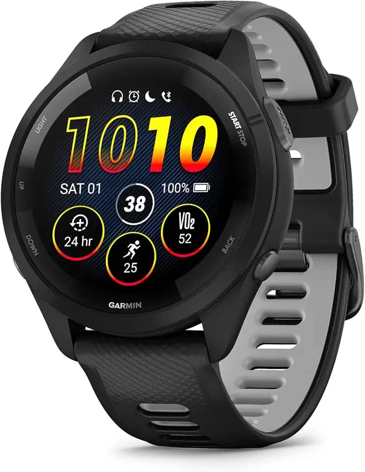 Garmin Smartwatch de corrida Forerunner 265, tela AMOLED colorida, métricas de treinamento e informações de recuperação