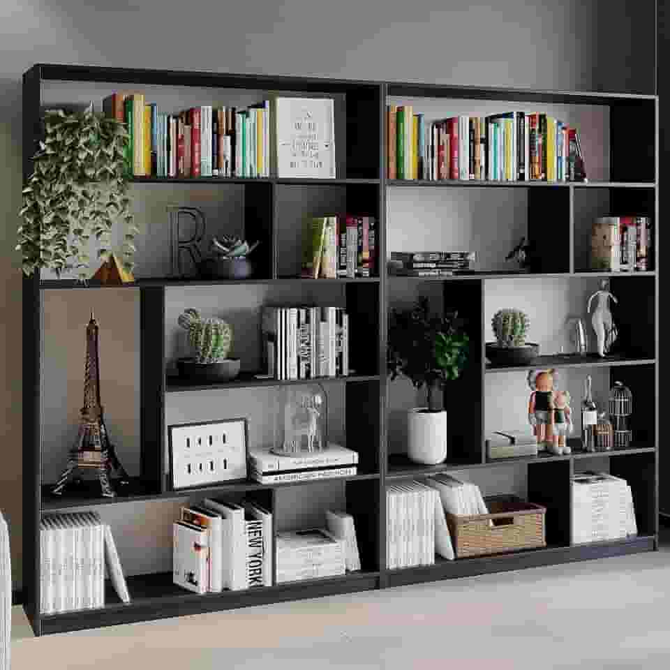 Conjunto 2 Estantes para Livros 2,4m Biblioteca Seattle Yescasa