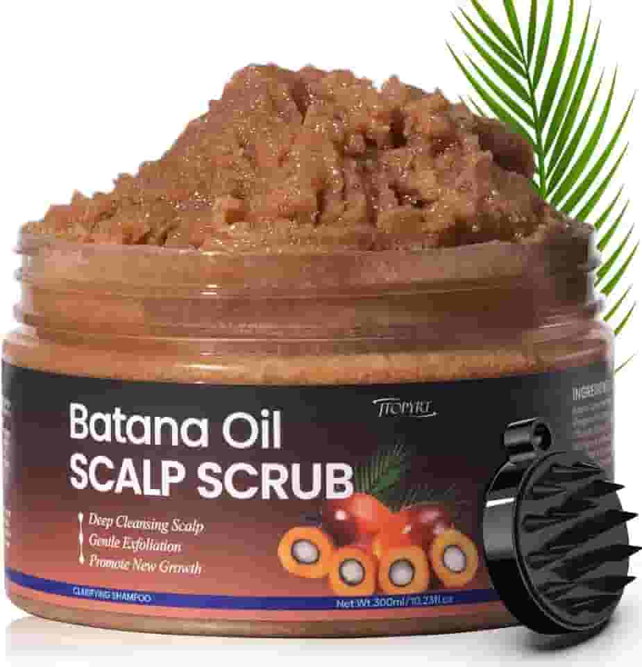Batana Oil Scalp Scrub: Shampoo 2 em 1 para alívio de coceira no couro cabeludo 2 em 1, esfoliante para mulheres e homens, 300 ml