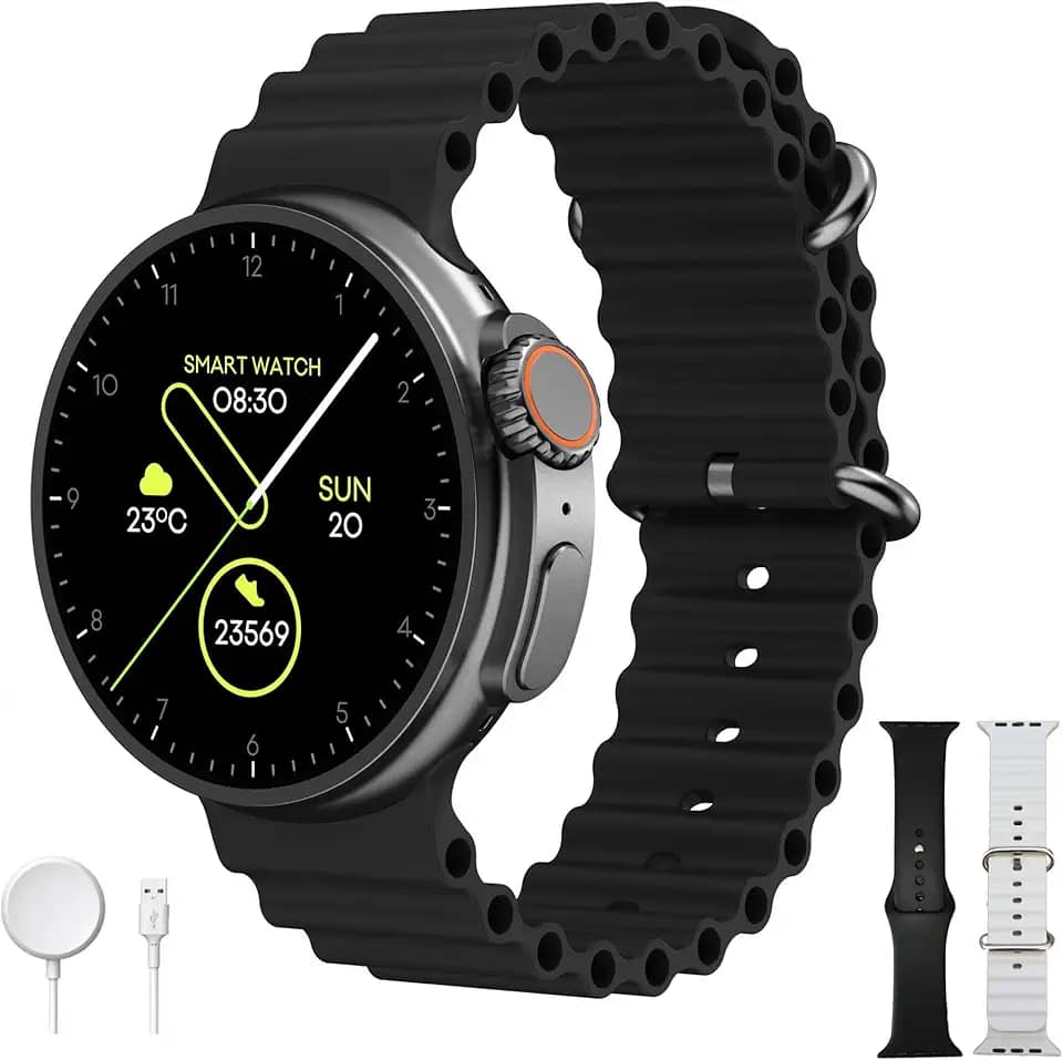 Smartwatch Relógio Inteligente Redondo Ultra Pro 9 - Esportes, Ligação, Notificação, Jogos (Chumbo)