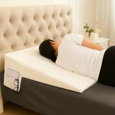 Cinnvoice Cunha de colchão para refluxo ácido, cama queen size de 17,78 cm, suporte para colchão, parte superior de espuma viscoelástica, parte superior inclinada, bolsos laterais antiderrapantes de