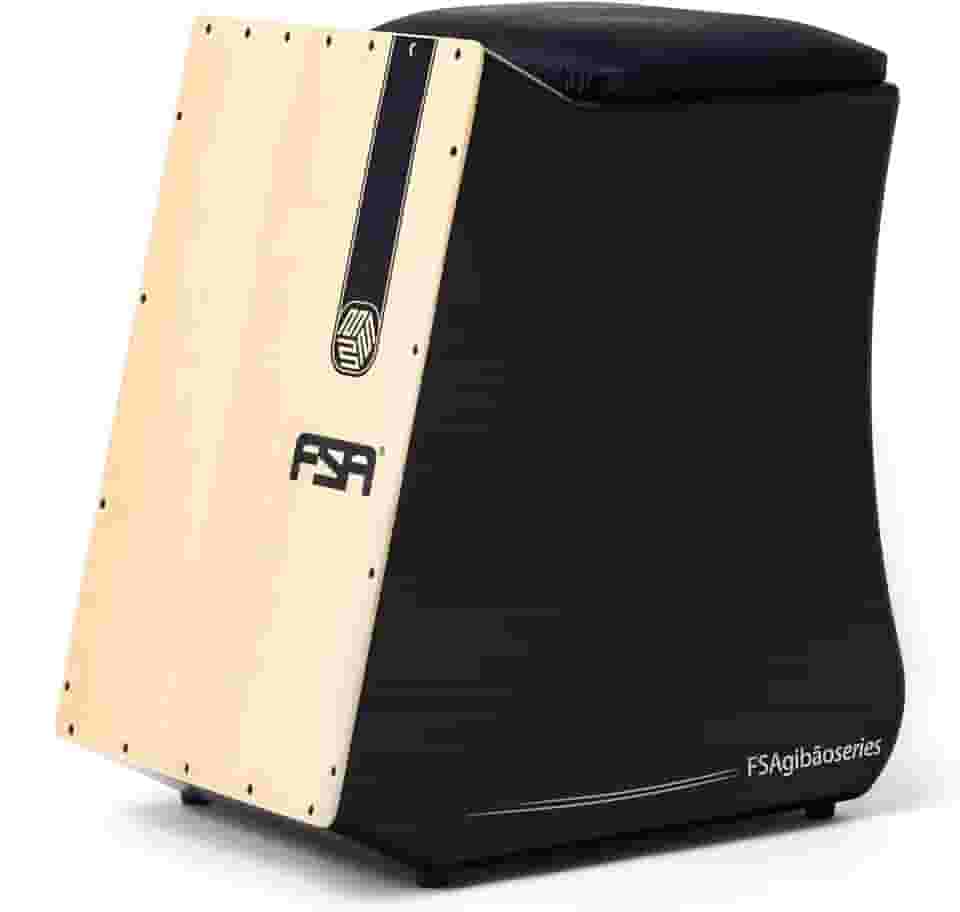 Cajon FSA Instrumento de Percussão Profissional Feito à Mão - Graves Profundos, Som de Caixa Nítido, Madeira Brasileira, Design Ergonômico de Inclinação FGB6501 PRETO