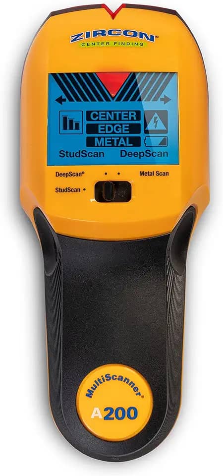 Zircon Scanner eletrônico de parede Multiscanner A200/detector de metais/detecção de fios CA ao vivo com ponteiro SpotLite