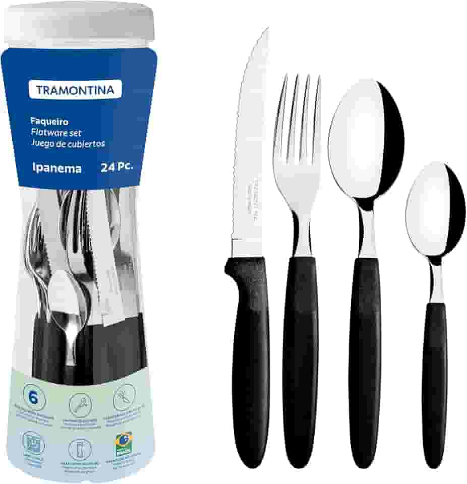 Faqueiro 24 Peças, Tramontina, Ipanema 23399091, Preto