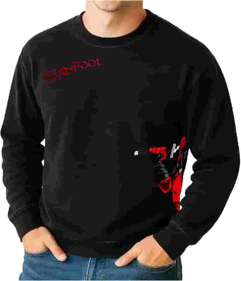 Marvel Moletom masculino Vingadores – O Incrível Homem-Aranha Justiceiro Deadpool Fleece Gola Redonda Moletom Gráfico para Homens