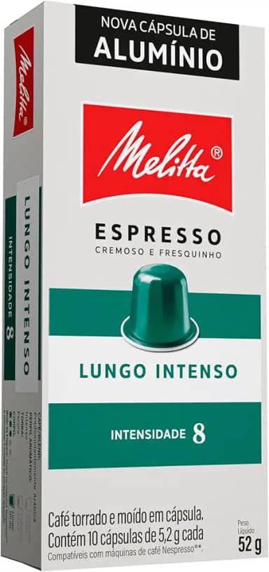 Melitta Capsula Lungo Intenso - Intensidade 8 - Compativel Nespresso