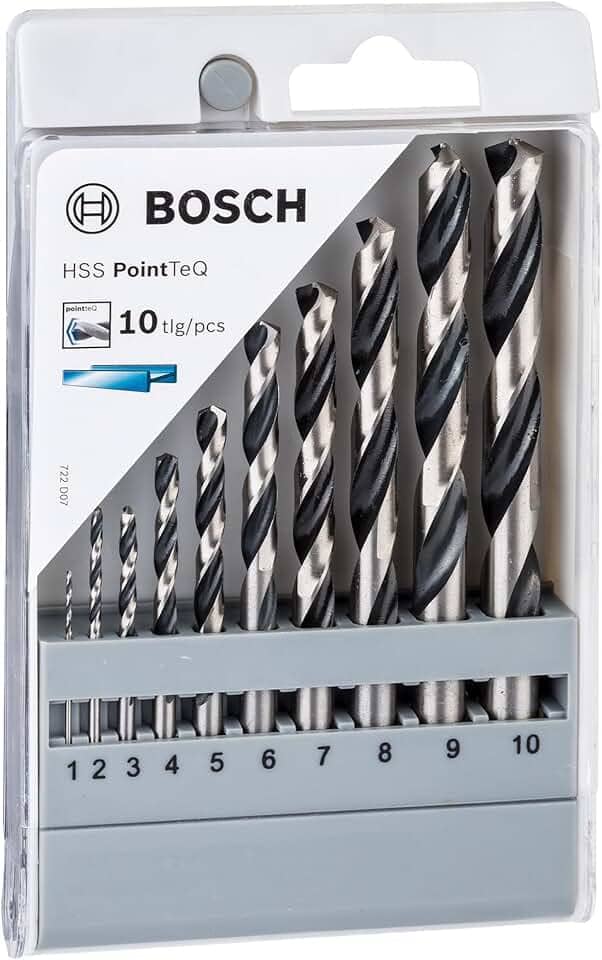 Bosch Jogo Broca para Metal HSS-PointTeQ 1-10mm 10 peças