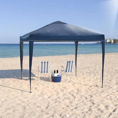 Tenda Articulada Gazebo 3x3m Articulado Alumínio Praia Camping Com Bolsa - Azul