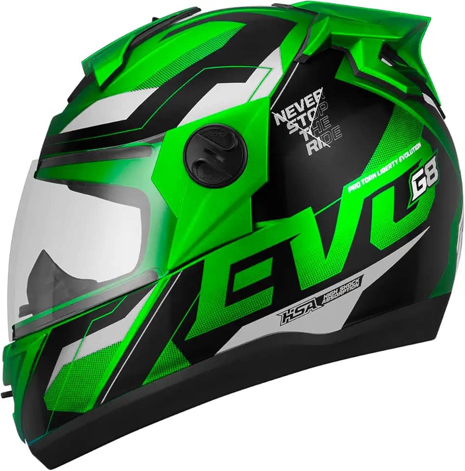CAPACETE FECHADO PRO TORK EVOLUTION 788 G8 EVO BRILHANTE VERDE TAM. 58