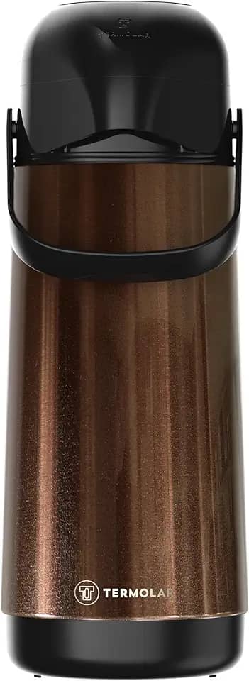 GARRAFA TÉRMICA LÚMINA 1L INOX MARROM