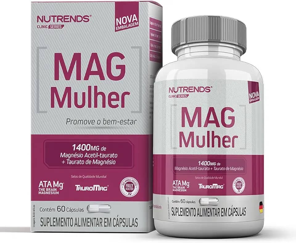 Mag Mulher (Magnésio Acetil-taurato + Taurato De Magnésio) 60 cápsulas, Nutrends