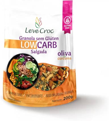 Leve Croc Granola salgada low carb Oliva e Cúrcuma 200g