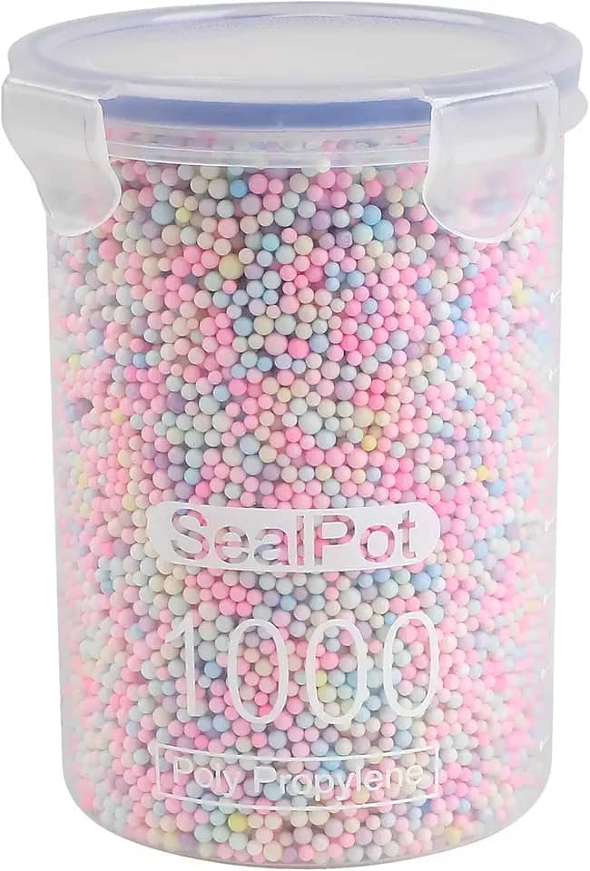 CCINEE 80.000 peças de bolas de espuma suprimentos de geleca contas de espuma coloridas 2-3 mm para arte infantil Slime caseiro, decorações de casamento e festa