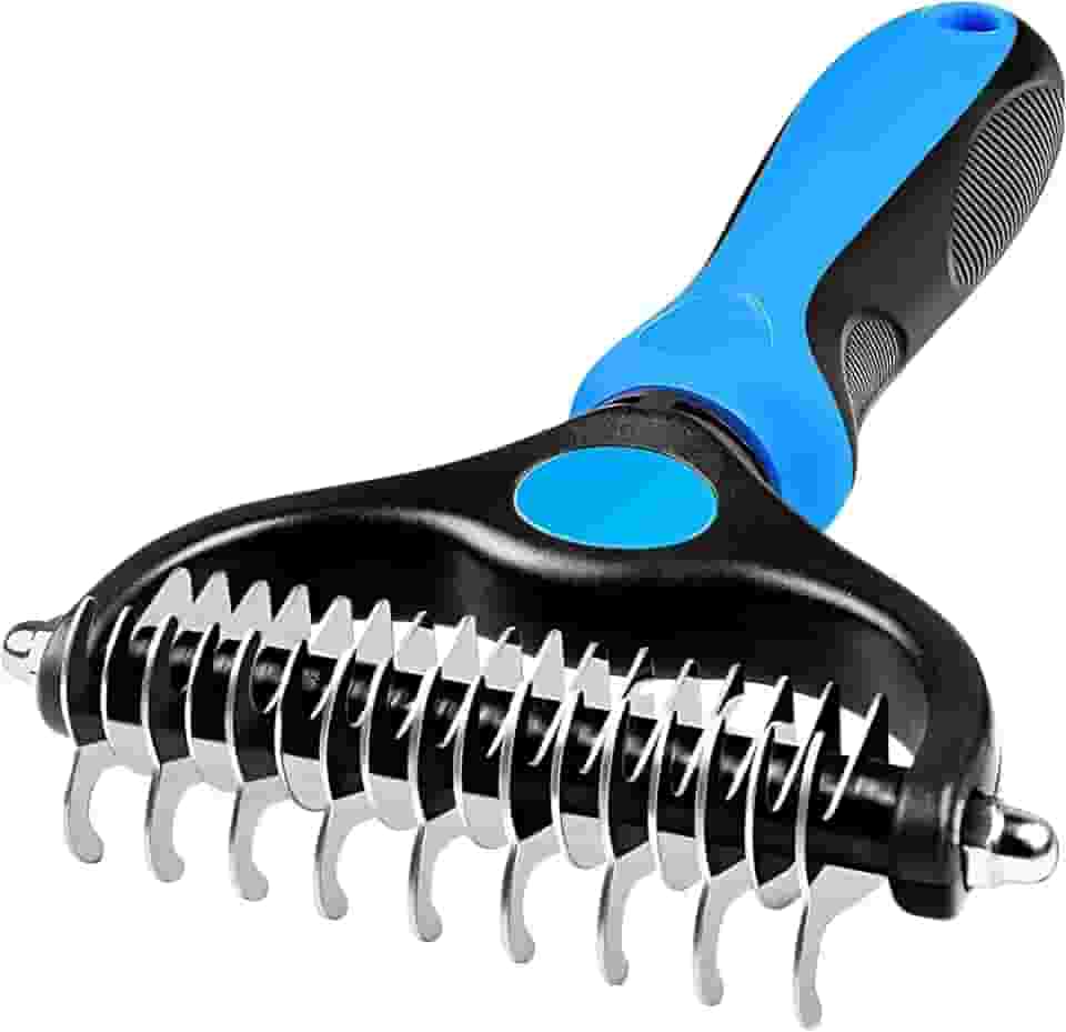 Escova Rake Desembaraçadora Profissional PETYC Cães e Gatos Rasquedeira Desemboladora Petshop (Azul)