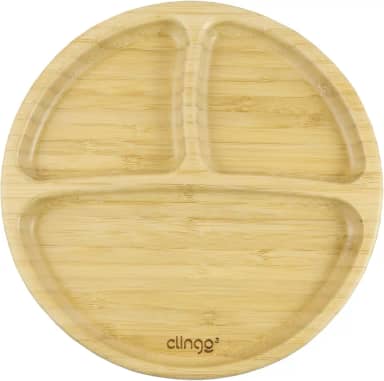 Clingo Prato De Bambu Com Divisório E Ventosa, Modelo: 3042
