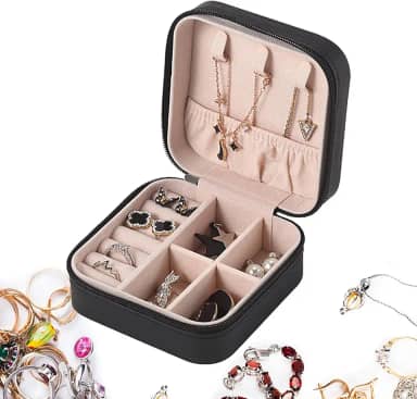 Porta-jóias portátil | Caixas de Jóias Para Mulheres Conjunto de Colar | Bolsa de armazenamento de joias de viagem para colar, brincos, anéis, pulseira Generic