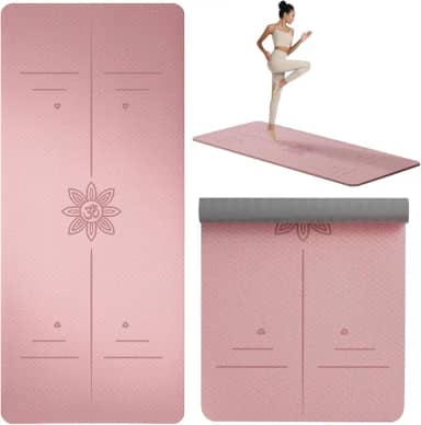 Tapete de Yoga, Tapete de Exercício Extra Grosso de Alta Densidade, Yoga Mat Ant rasgo com Alça para Transporte, atrás Antiderrapante, Adequado para Vários Exercícios de Yoga