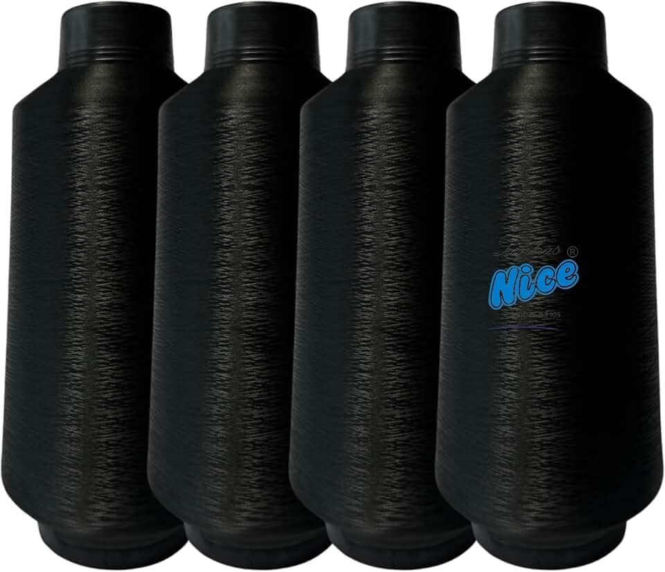 Kit 4 Fios 500G Cada - Preto, Branco - Para Costura Maquina Overloque (PRETO)