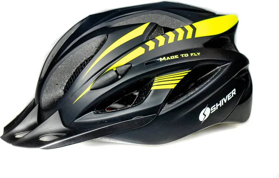 CAPACETE BIKE MTB AIR TAM M(54-57CM) COM VISTA LIGHT PRETO/AMRELO NEON