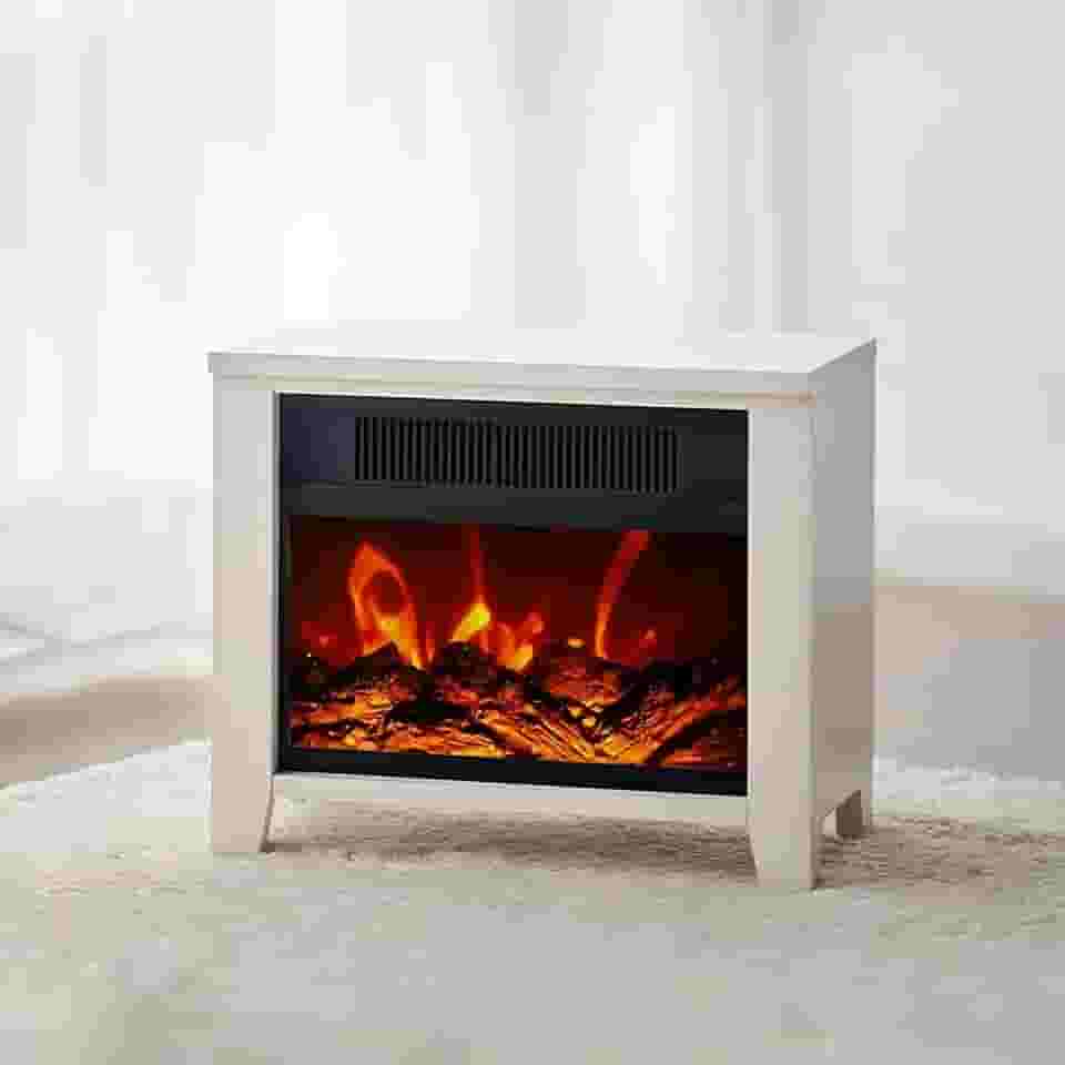 Lareira Elétrica, com Efeito de Chama 3D, Temporizador, Aquecedor de Lareira com Proteção Contra Superaqueci, Aquecedor Lareira Retrô, Lareira Independente de 750w, 220v