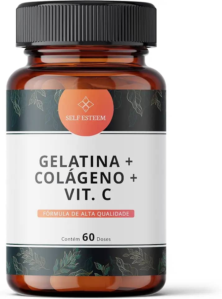 Gelatina 500mg + Colágeno 500mg + Vitamina C 100mg 60 Doses
