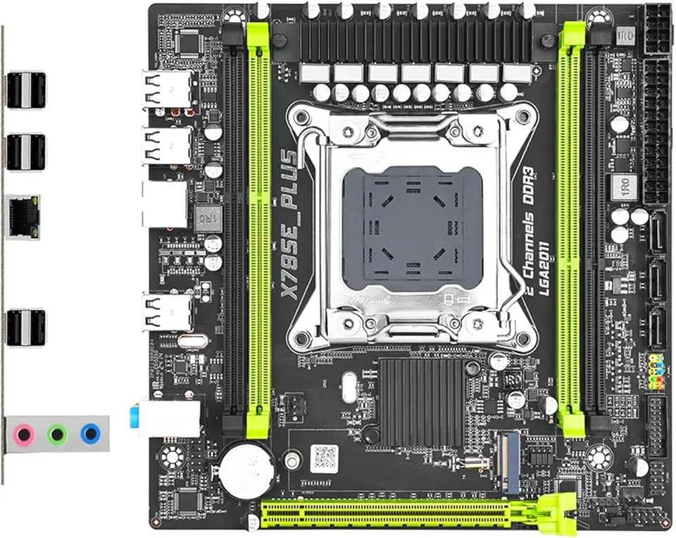 Placa-mãe de Desktop X79SE_PLUS para PC Gamer e Escritório Protocolo M 2 NVME Memória DDR3 LGA 2011 Ethernet Gigabit Rápido Totalmente Estado Sólido Fonte Alimentação 7 Fases Alto Desempenho Expansibi