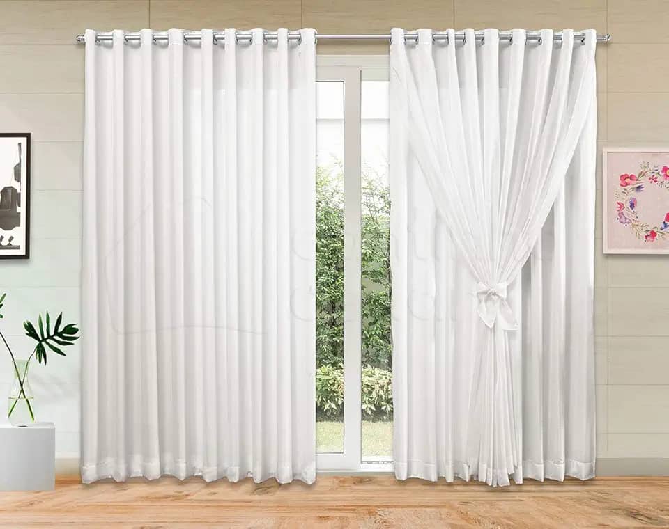Cortina de Voil com Forro Microfibra 4,00m x 2,70m - Branco