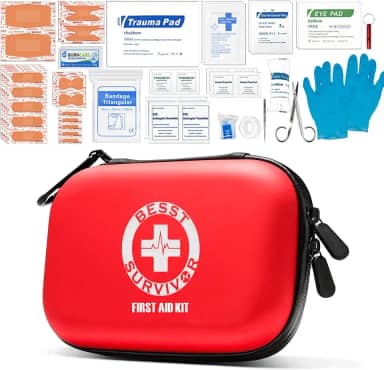 Mini kit de primeiros socorros durável – Kit médico de concha rígida pequena para casa, empresas – Suprimentos de primeiros socorros de EVA à prova d'água – Perfeito para barco, esportes, carro,