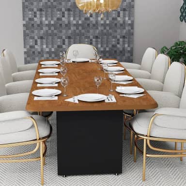Mesa De Jantar Retangular 8 Lugares Moderna em MDF
