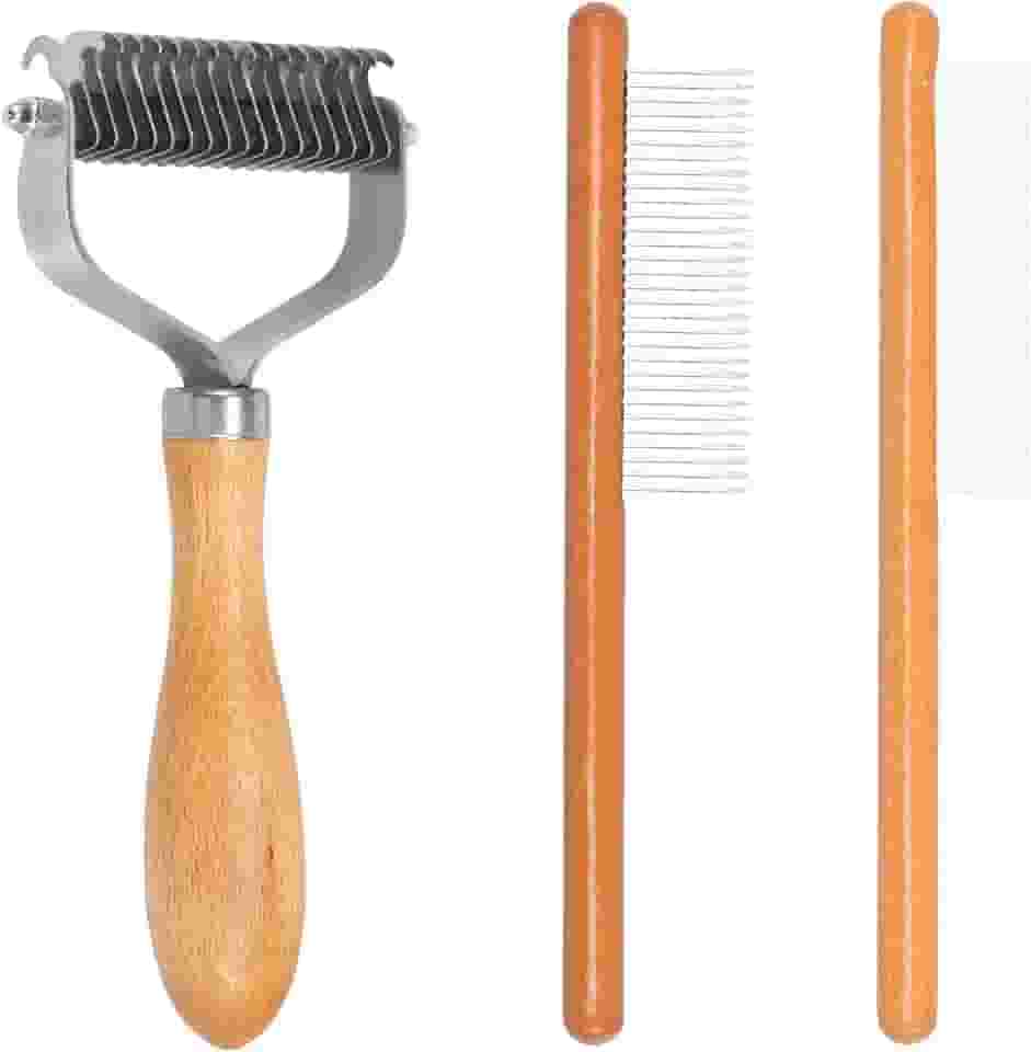 LCZNXJJY Ancinho de subpelo para cães, escova para cães de aço inoxidável, pente de metal para remover pelos soltos, escova prática de remoção de pelos para cães de estimação, gatos, cães, emaranhados